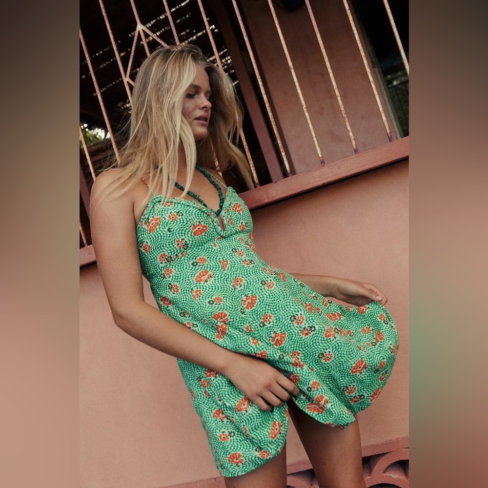 Free People Altura Printed Mini Dress- Large